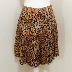𝅺VINTAGE Norman Todd Pleated A-Line Paisley Skirt